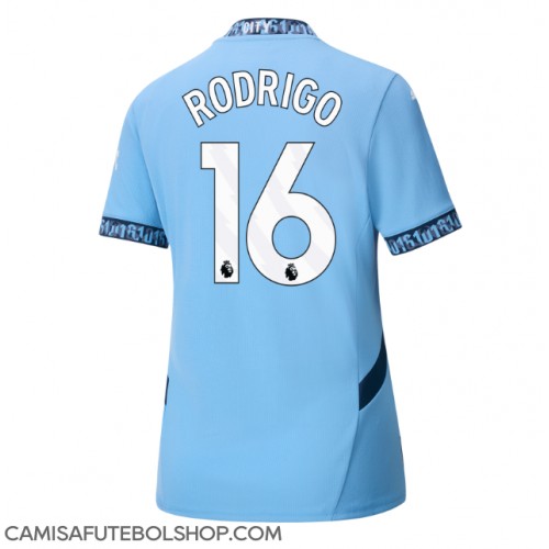 Camisa de time de futebol Manchester City Rodri Hernandez #16 Replicas 1º Equipamento Feminina 2024-25 Manga Curta